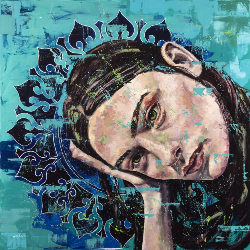 130x130 cm tuval üzeri yağlıboya