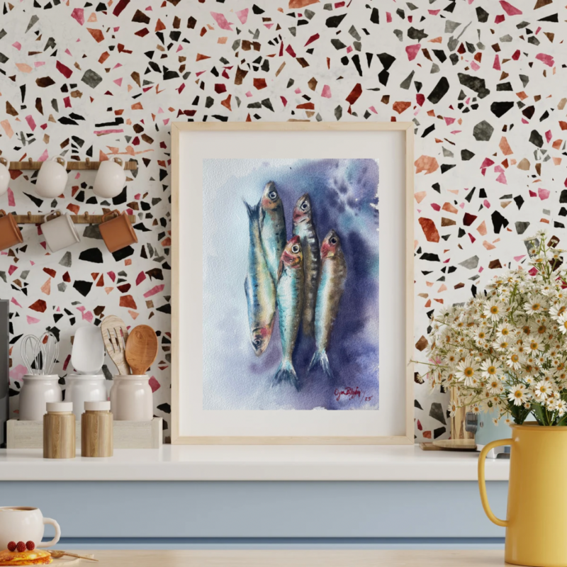 Colorful Terrazzo Wall Art Mockup Instagram Post